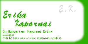 erika kapornai business card